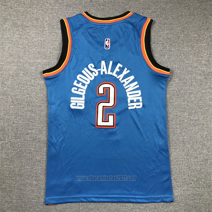 Camiseta Nino Oklahoma City Thunder Shai Gilgeous-Alexander #2 Icon Azul